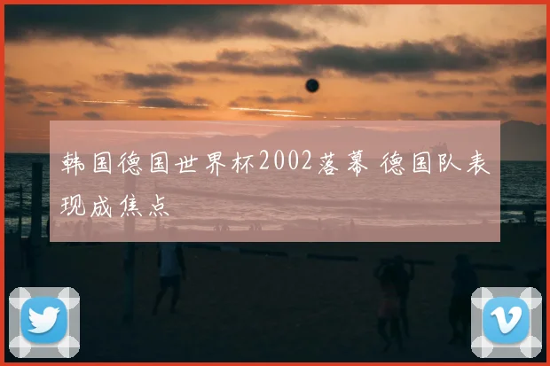 韩国德国世界杯2002落幕 德国队表现成焦点