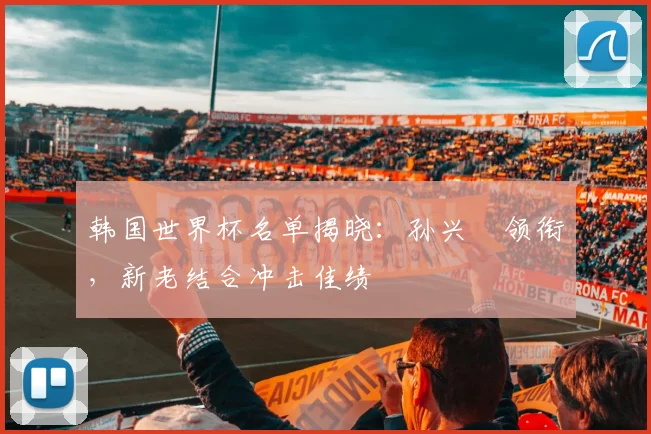 韩国世界杯名单揭晓:孙兴慜领衔,新老结合冲击佳绩